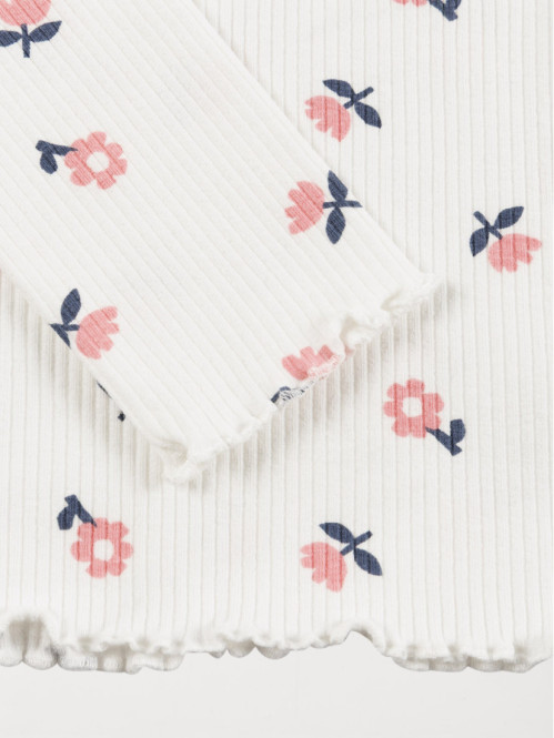 T-shirt col montant fleuri...