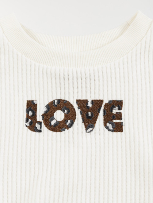 Sweat velours love léopard...