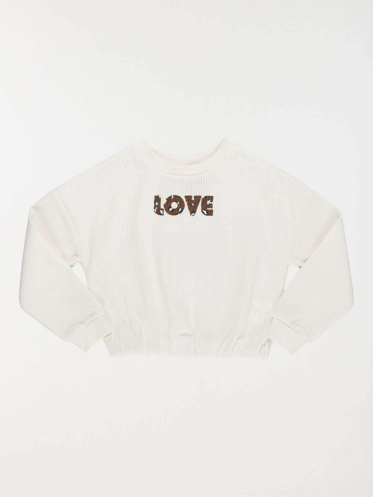 Sweat velours love léopard fille (3-12A) Sweat velours love léopard fille (3-12A)