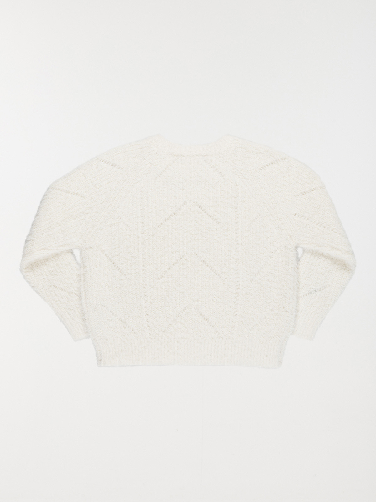 Pull col rond écru fille (3-12A) Pull col rond écru fille (3-12A)