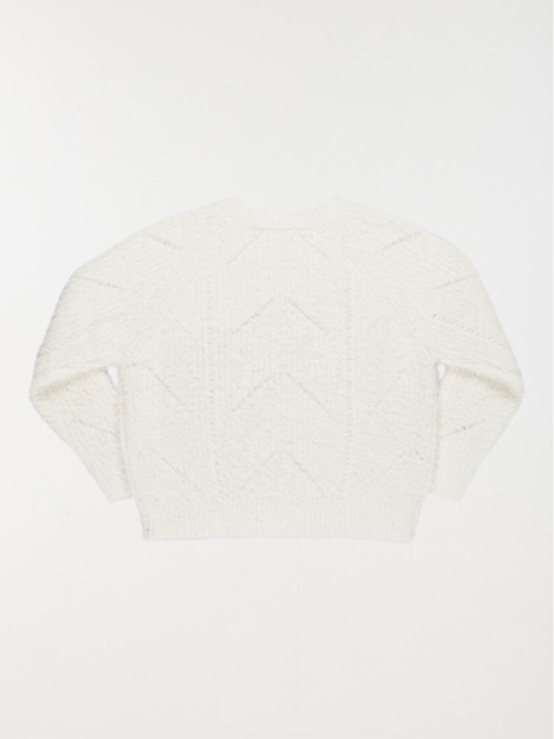 Pull col rond écru fille...