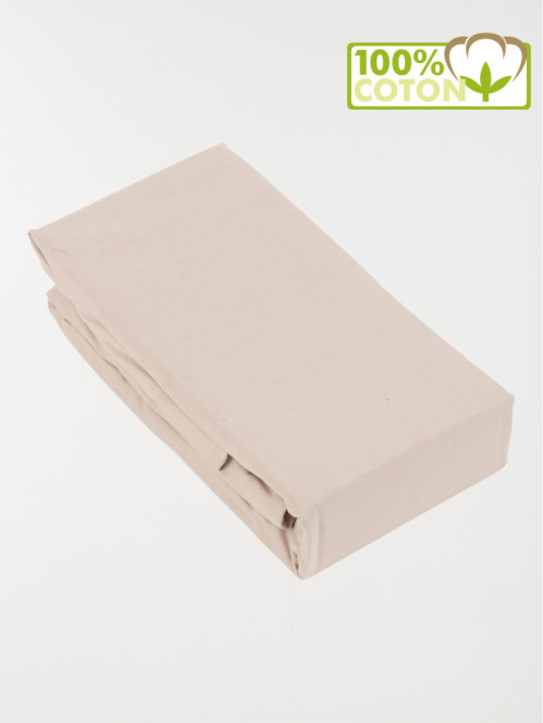 Drap housse 160 x 200 cm ficelle