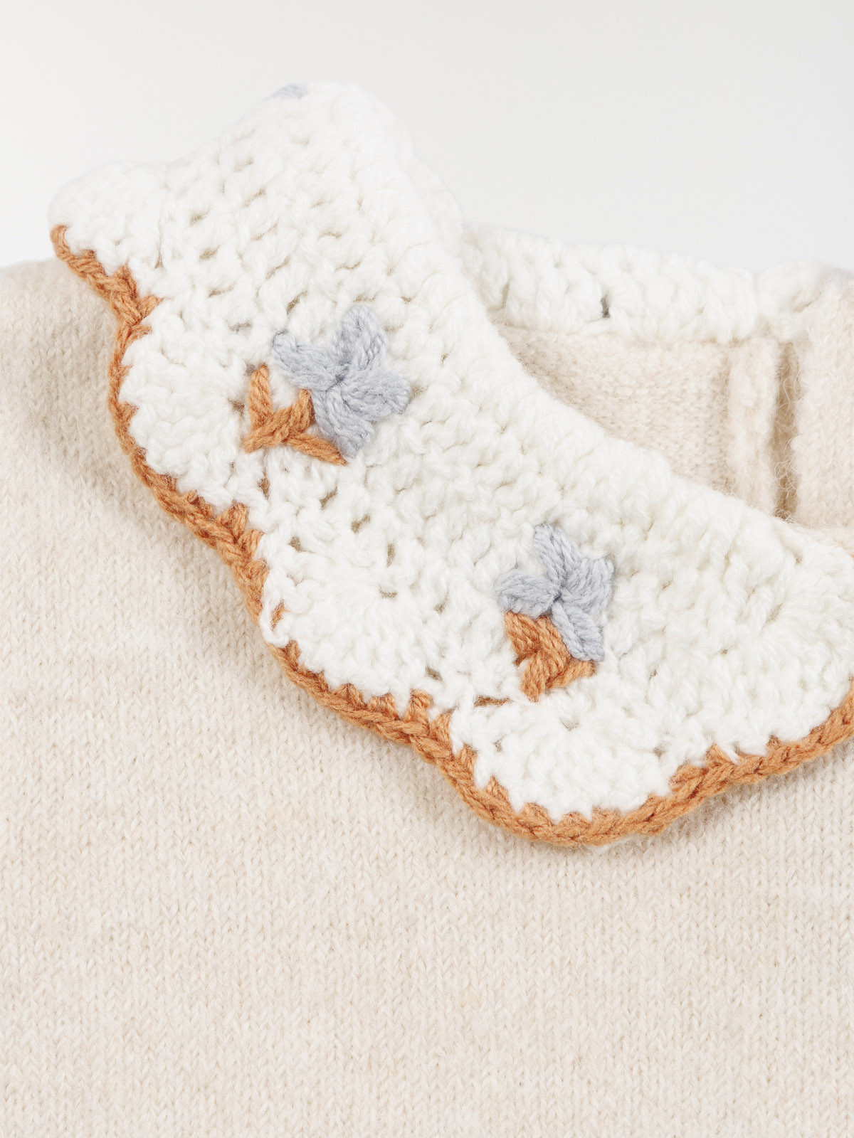 Pull col claudine crochet fille (3-36M)