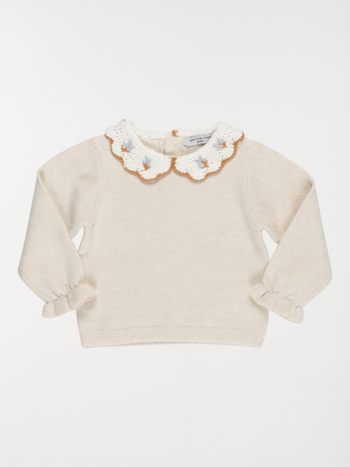 Pull col claudine crochet fille (3-36M)
