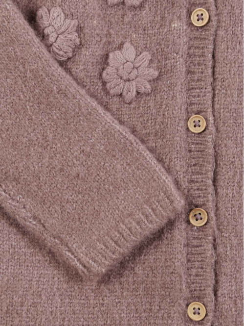 Gilet fleurs brodées fille...