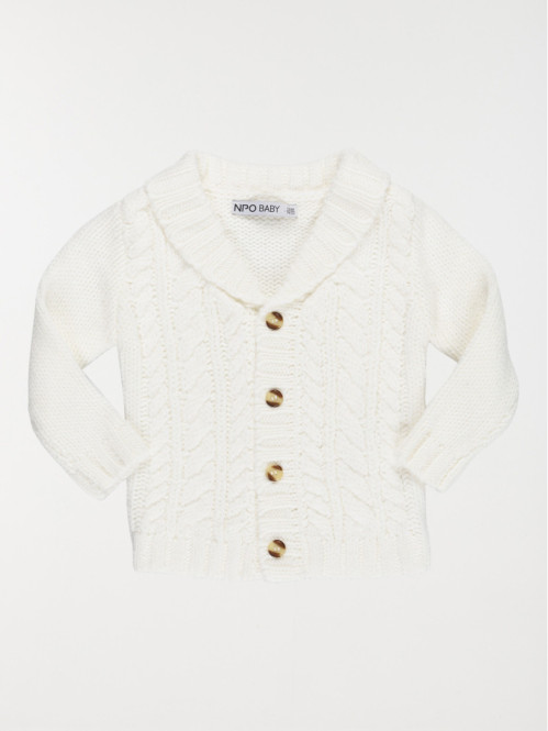 Gilet écru boutonné garçon (3-36M)