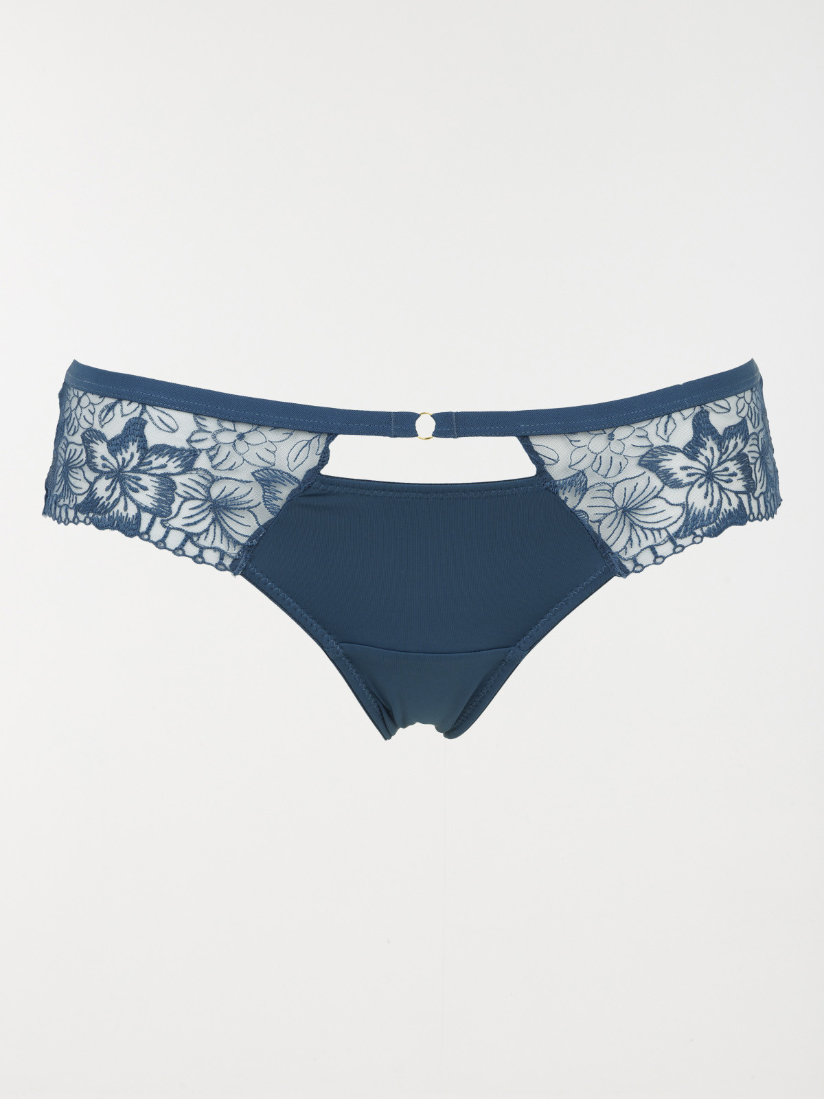 Shorty en microfibre et dentelle femme