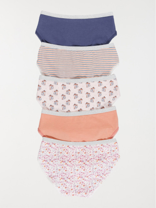 Lot de 5 slips renard fille
