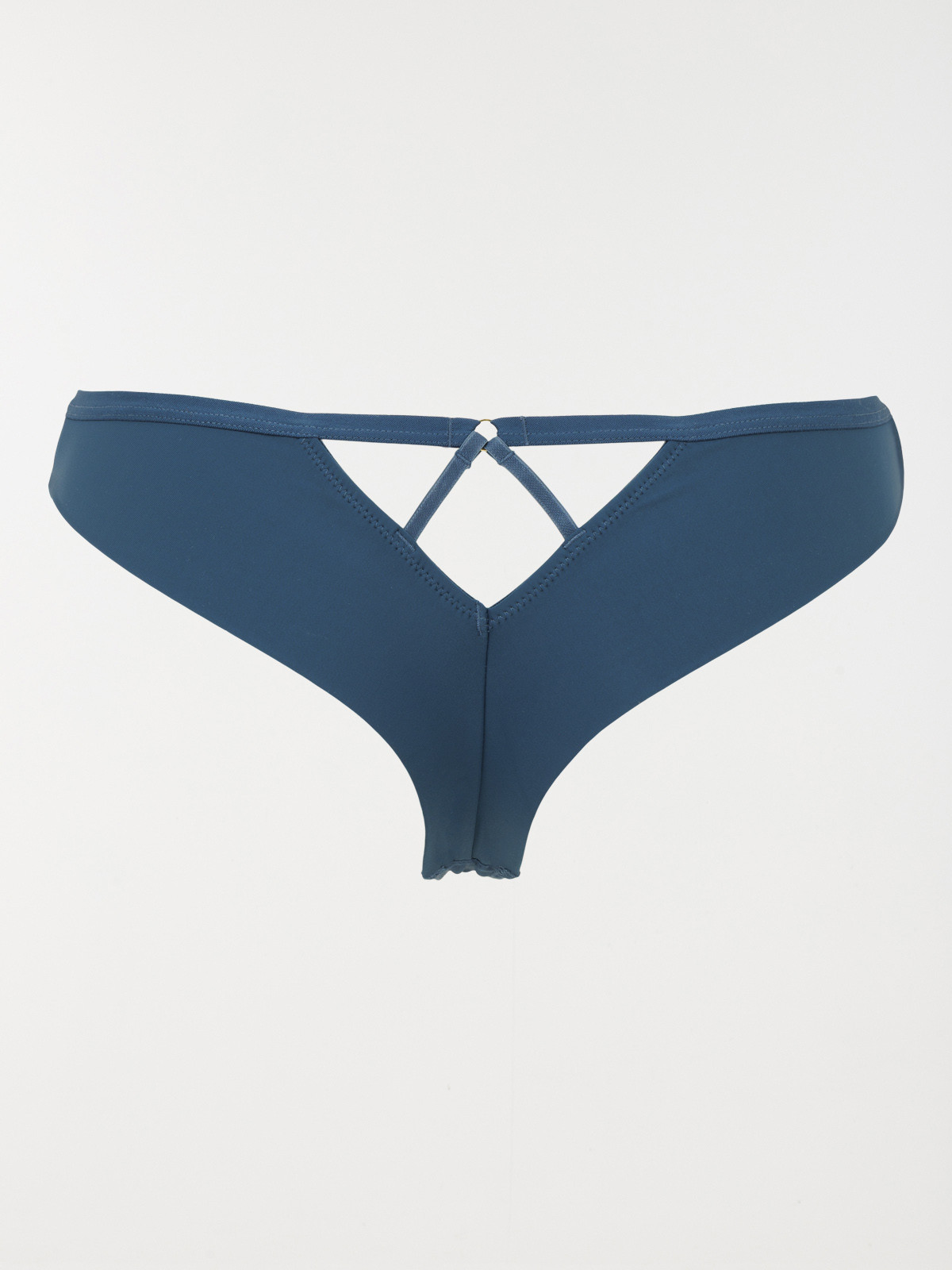 Tanga en microfibre et dentelle femme