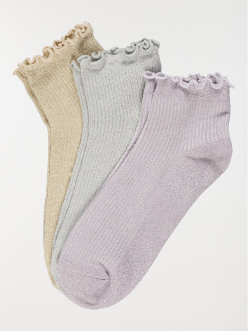 Lot 3 paires chaussettes basses femme