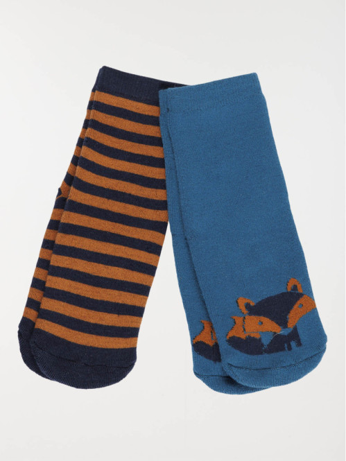 Lot 2 paires chaussettes renard enfant