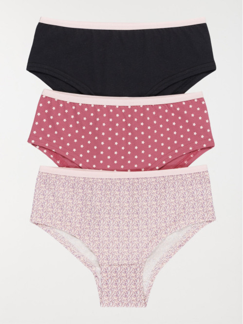 Lot de 3 boxers multicolore fille