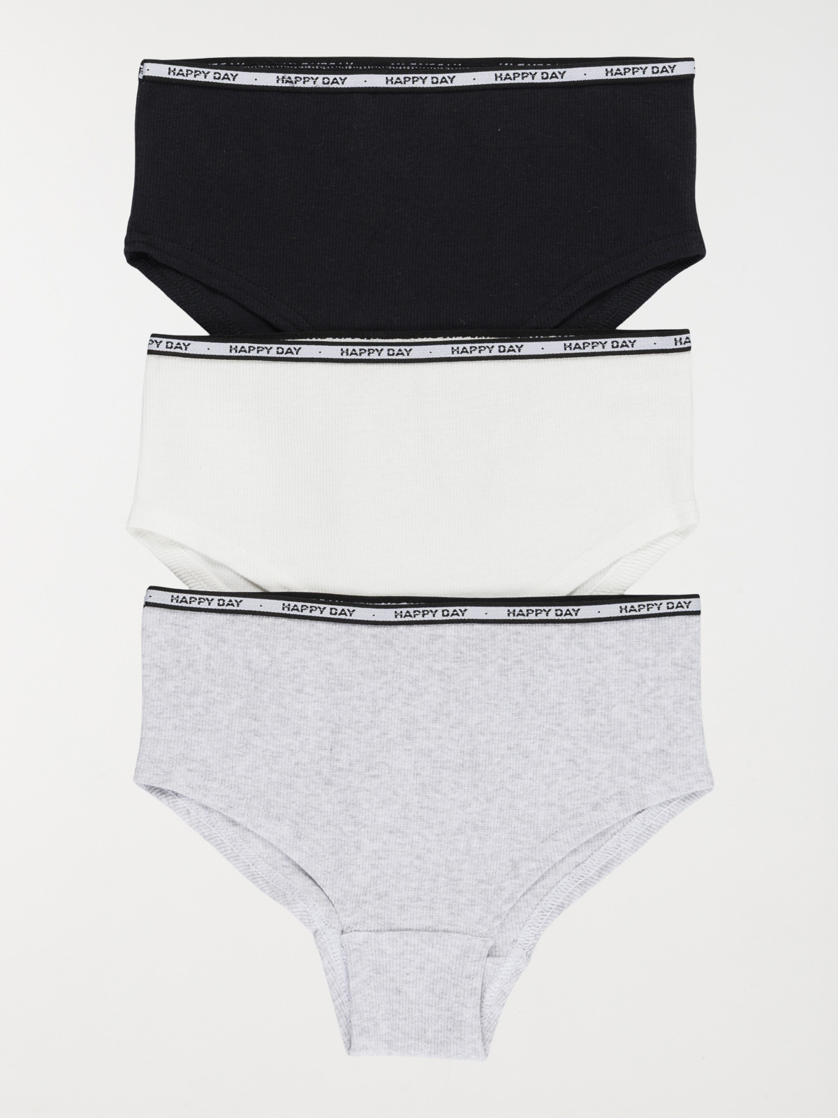 Lot de 3 boxers happy day fille Lot de 3 boxers happy day fille