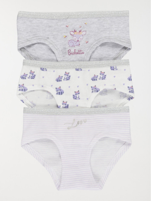 Lot de 3 boxers bichette fille