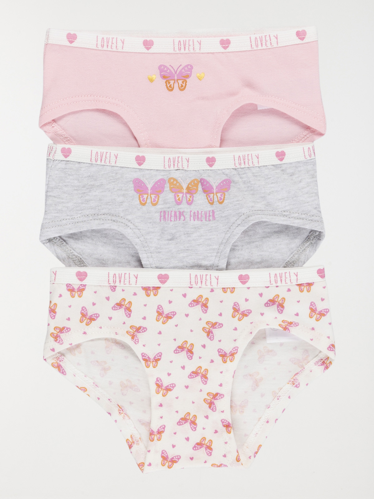 Lot de 3 boxers papillon fille
