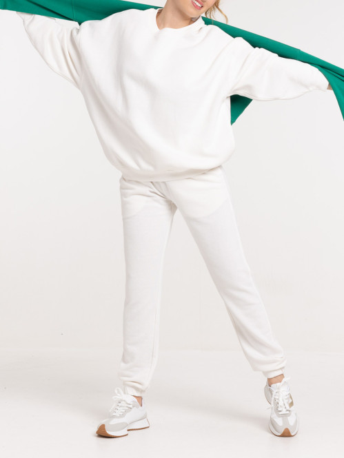 Sweat uni écru femme
