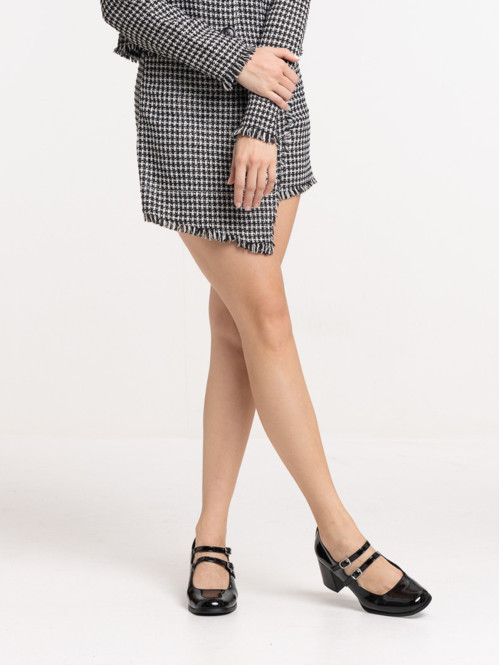 Jupe-short tweed à carreaux...