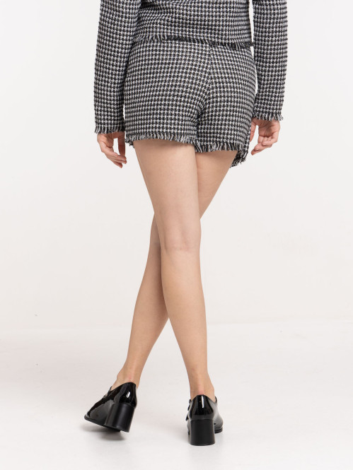 Jupe-short tweed à carreaux...