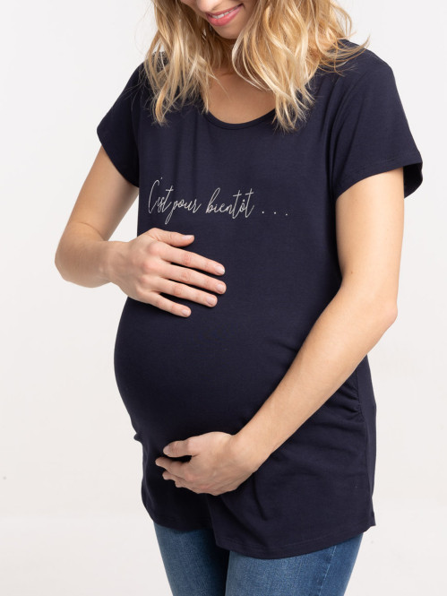 T-shirt maternité marine femme