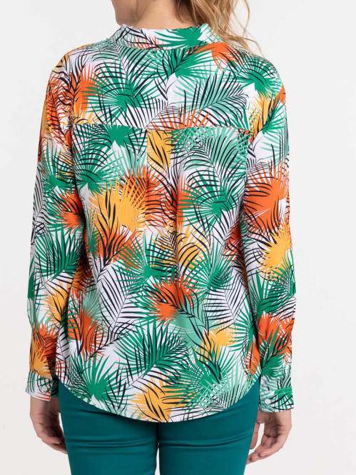 Chemise imprimée feuillage femme