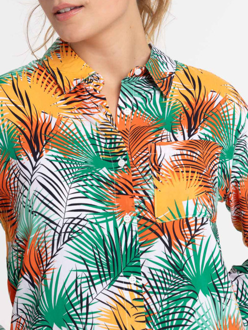 Chemise imprimée feuillage femme