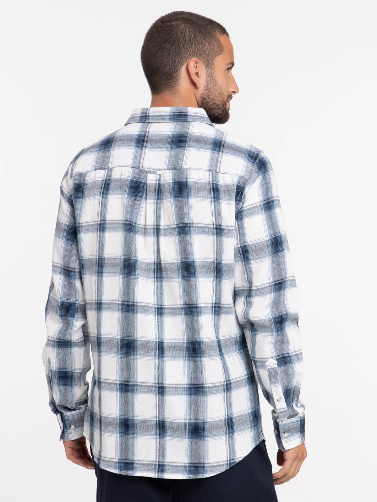Chemise à carreaux marine navy homme Chemise à carreaux marine navy homme