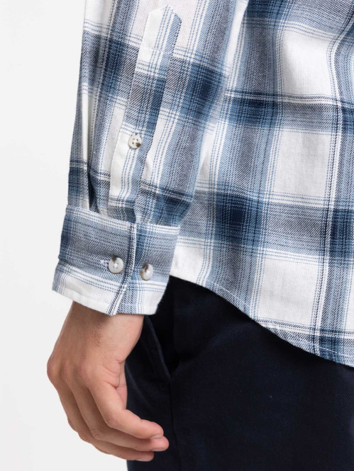 Chemise à carreaux marine navy homme Chemise à carreaux marine navy homme