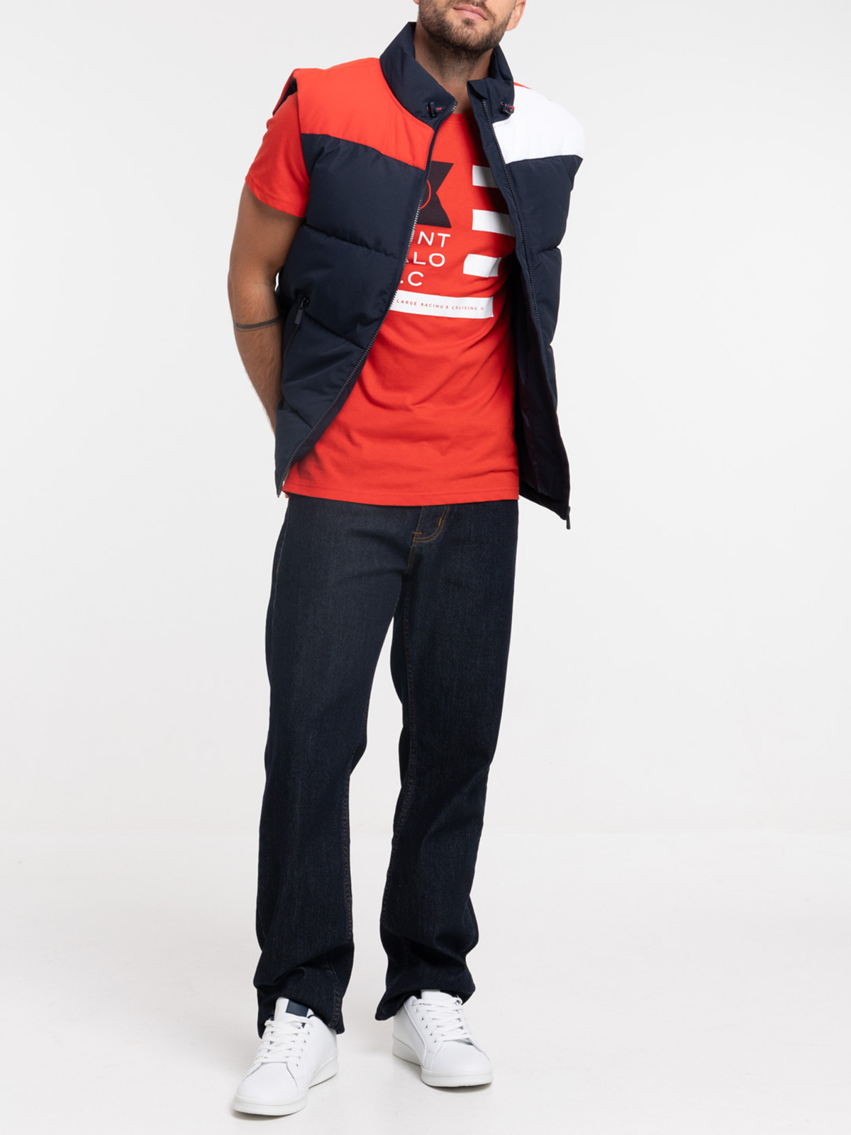 Veste sans manches tricolore homme Veste sans manches tricolore homme