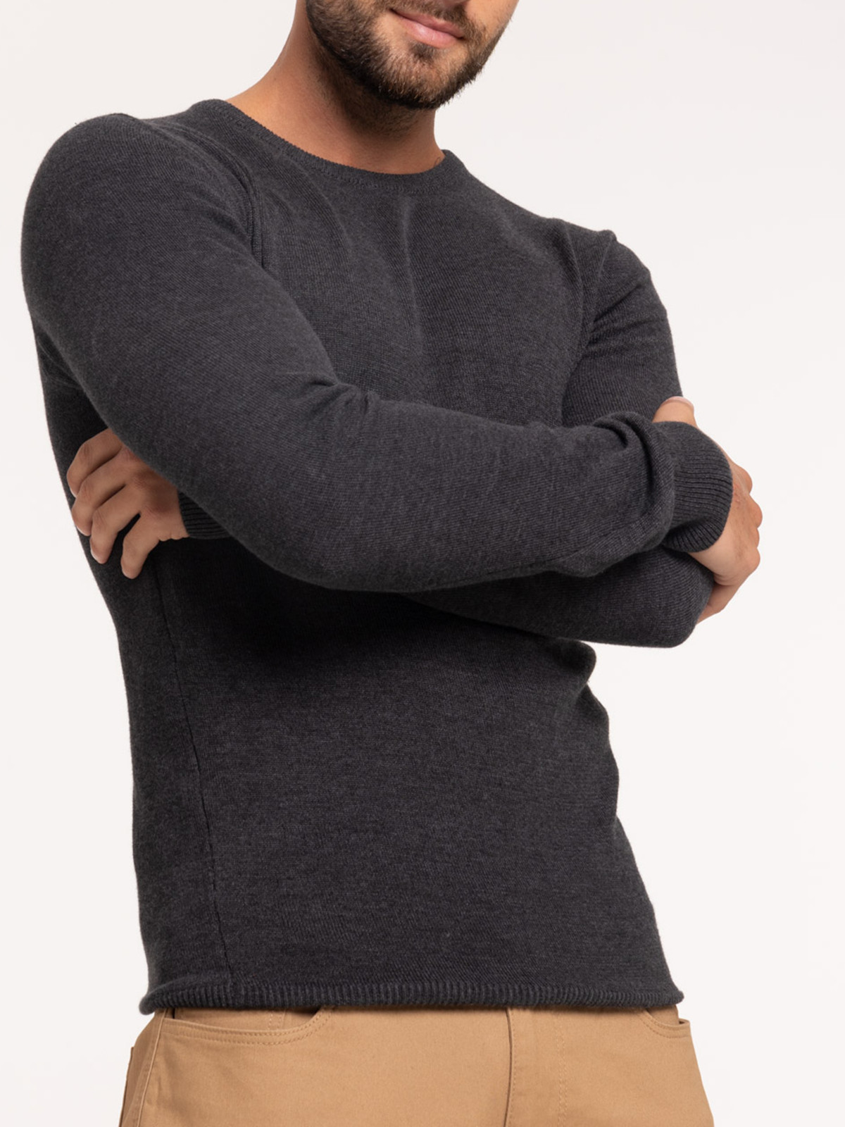 Pull gris anthracite chiné homme