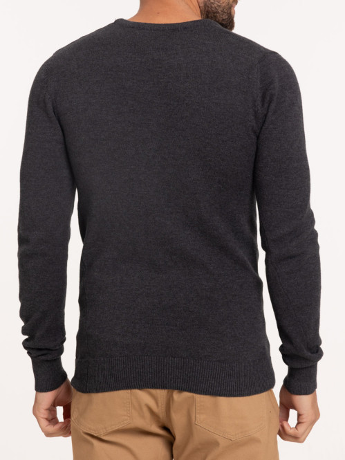 Pull gris anthracite chiné homme