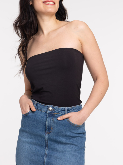 Débardeur bandeau femme coloris noir