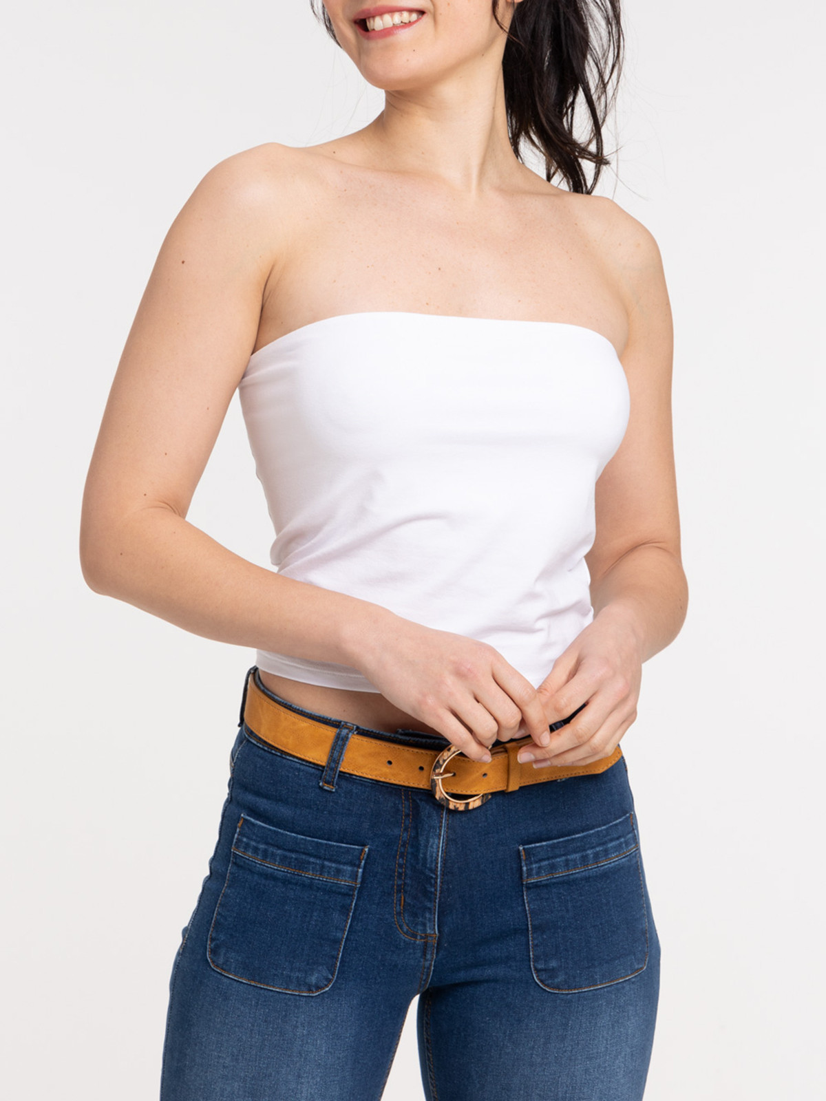 Débardeur bandeau femme coloris blanc Débardeur bandeau femme coloris blanc