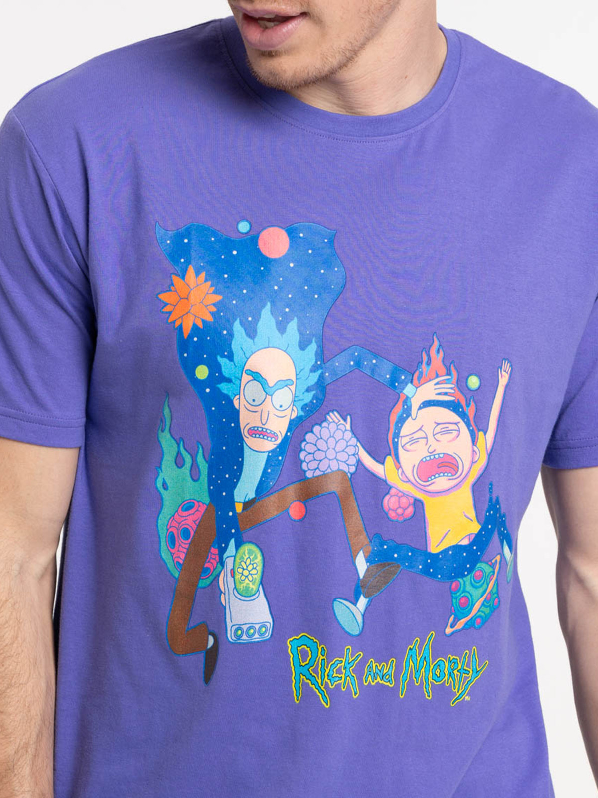 T-shirt Rick et Morty homme violet T-shirt Rick et Morty homme violet