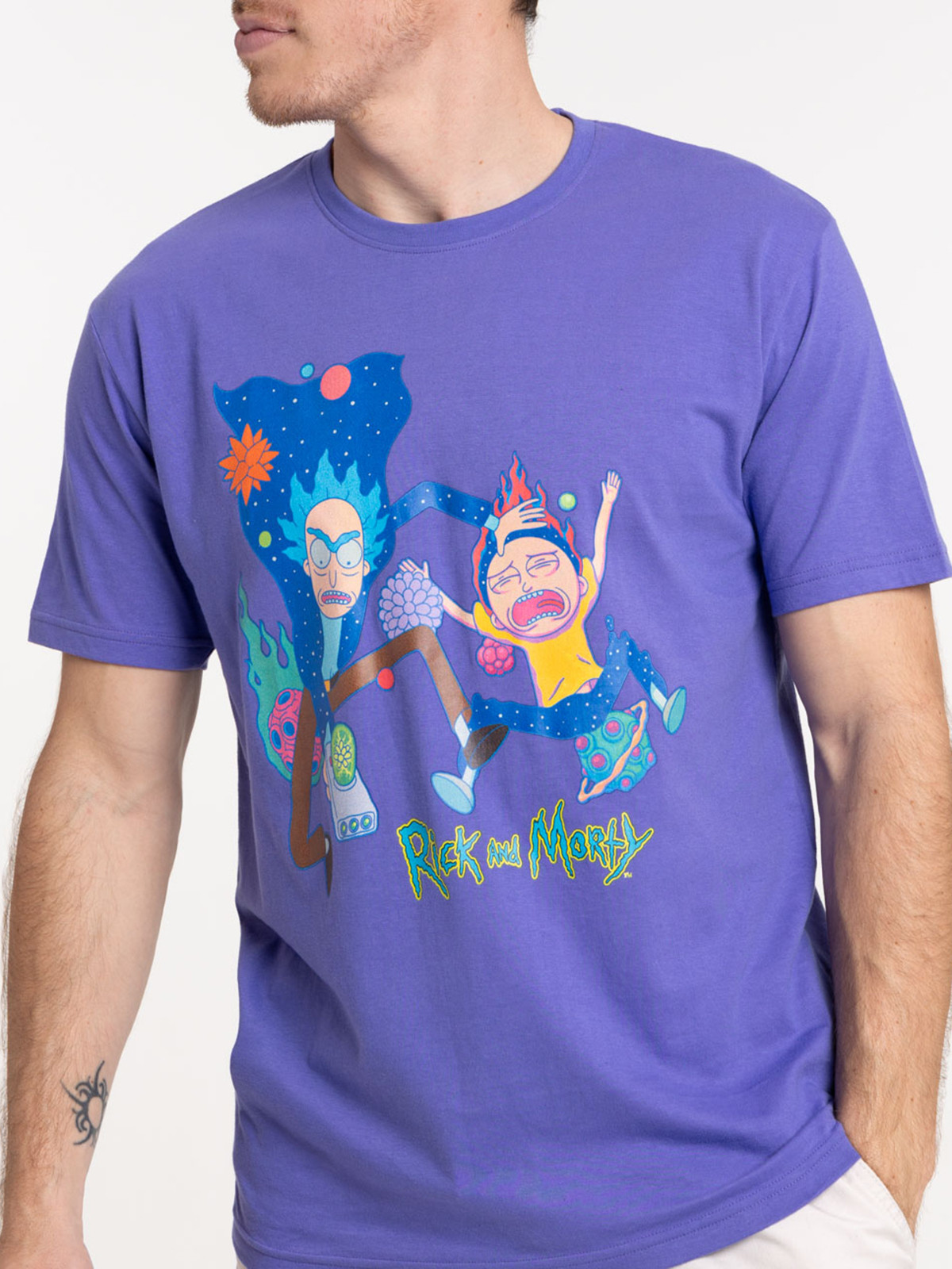 T-shirt Rick et Morty homme violet