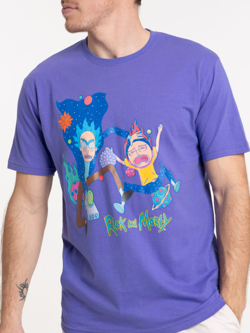 T-shirt Rick et Morty homme violet
