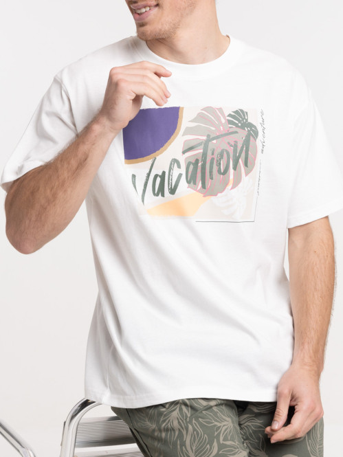 T-shirt imprimé tropical homme