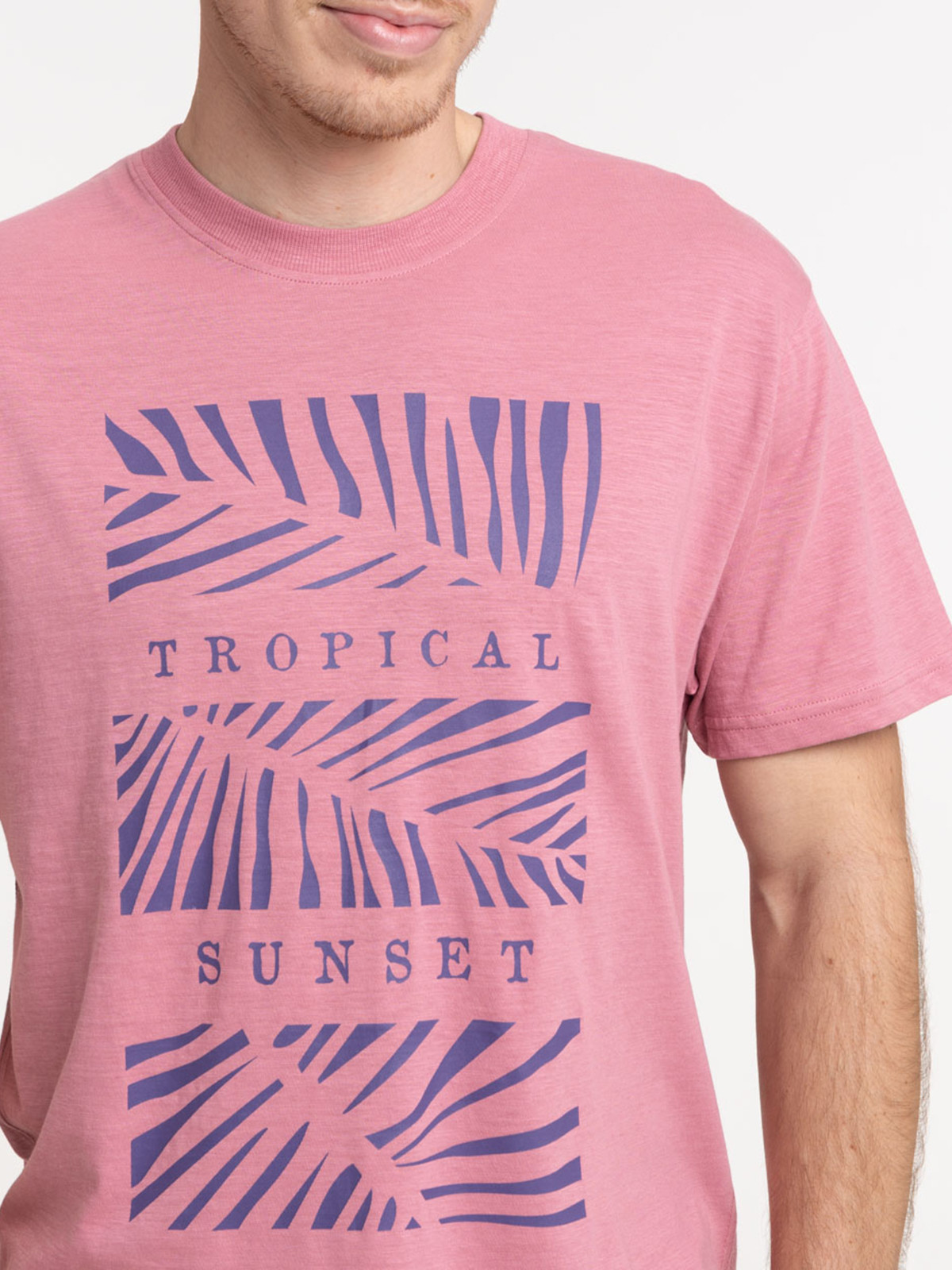 Tee-shirt imprimé rose violine homme