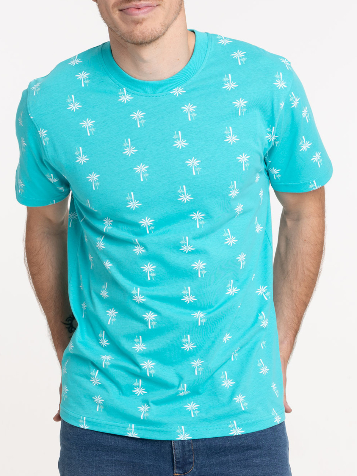 T-shirt imprimé palmier all over homme