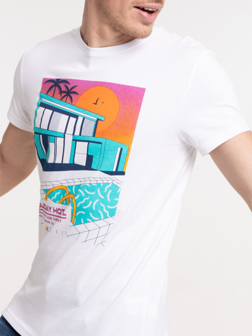 T-shirt écru Los Angeles homme