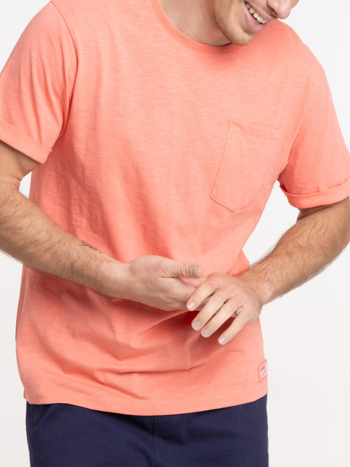 T-shirt summer pink poche homme