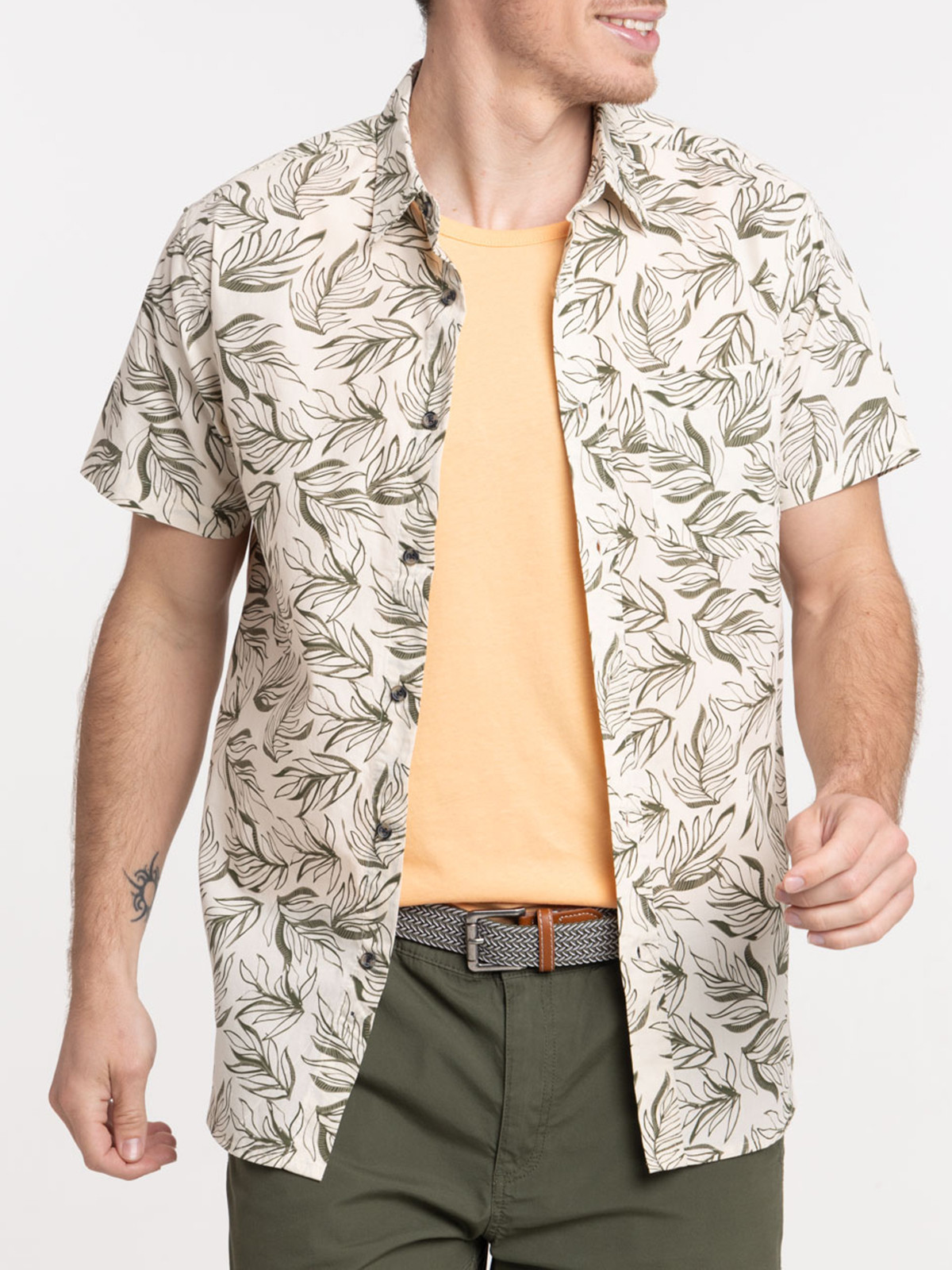 Chemisette homme feuilles de palmes