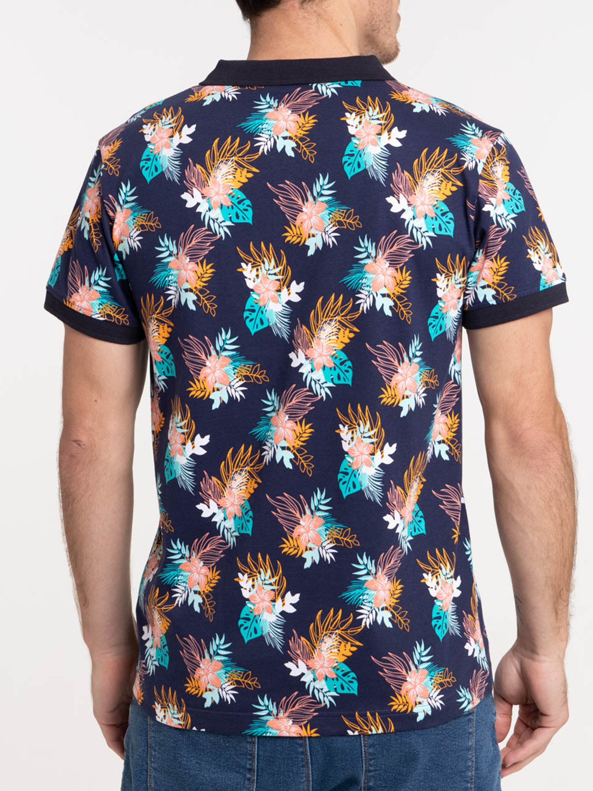 Polo fleur tropicale homme 100% coton