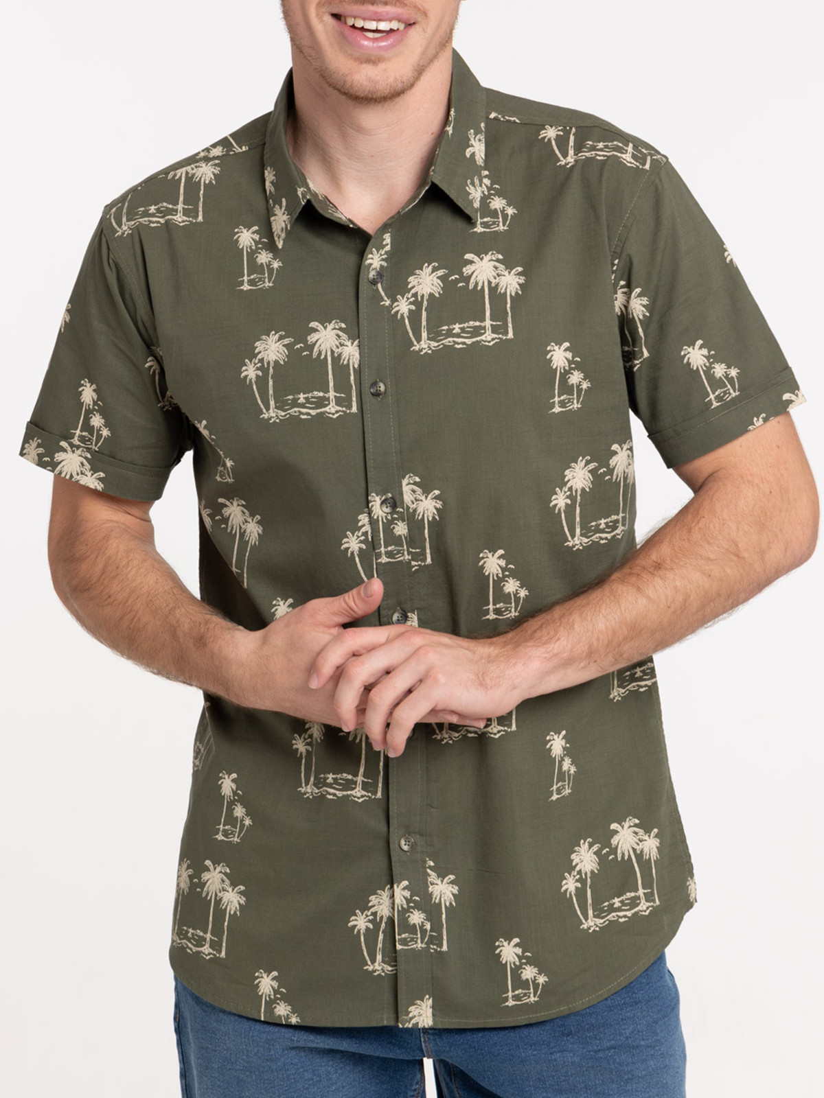 Chemisette motif palmier homme Chemisette motif palmier homme