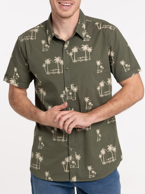 Chemisette motif palmier homme