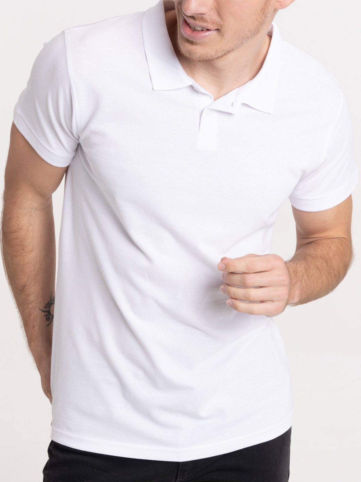Polo basique blanc homme
