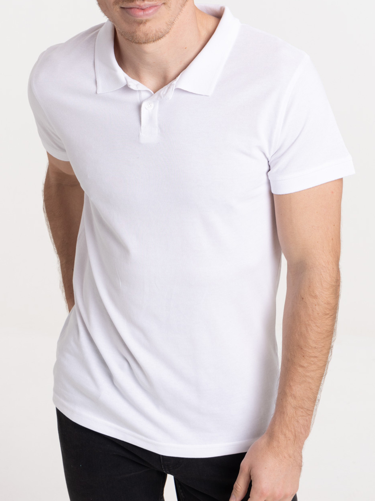 Polo basique blanc homme