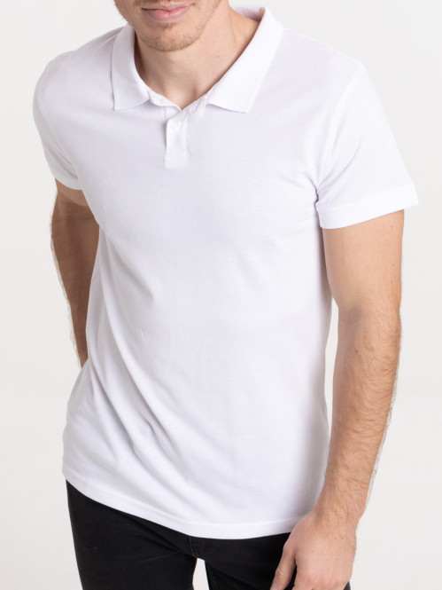 Polo basique blanc homme