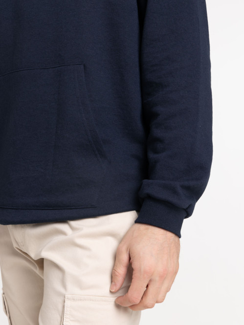 Sweat à capuche marine navy homme