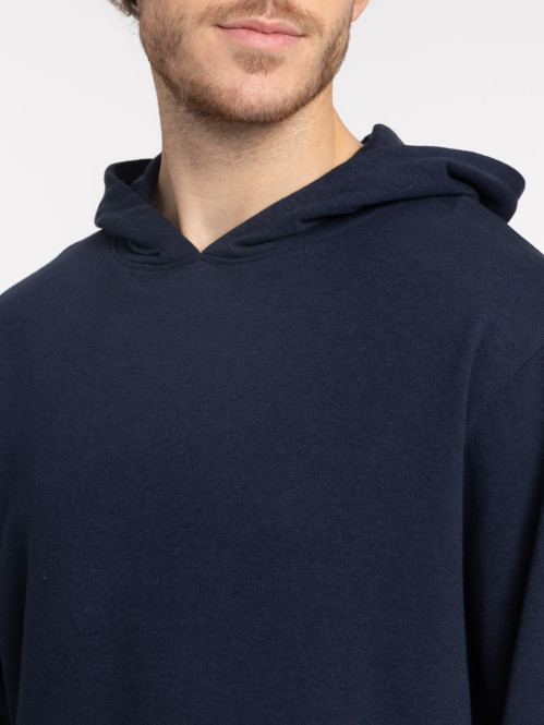 Sweat à capuche marine navy homme
