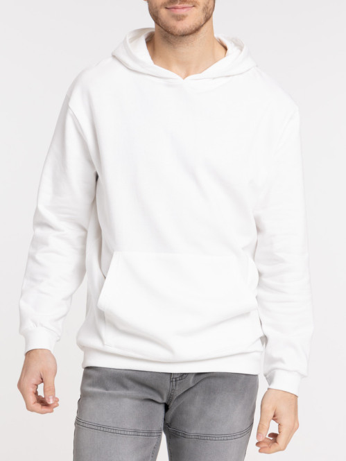 Sweat à capuche écru homme